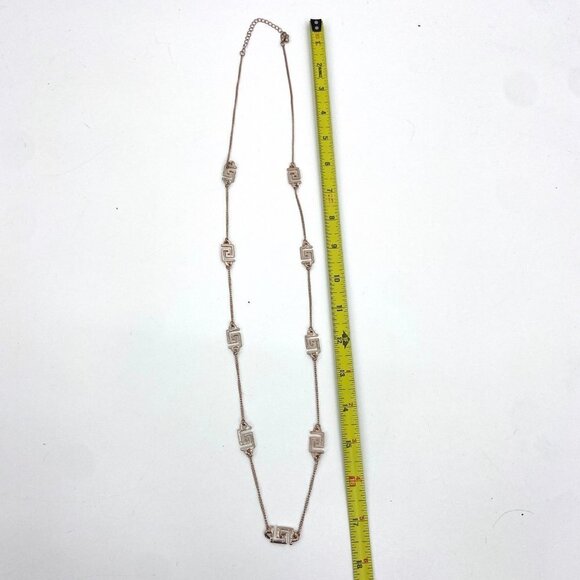 Gold Tone "S" Geometric Shape Detail Necklace Costume Jewelry - Picture 3 of 3